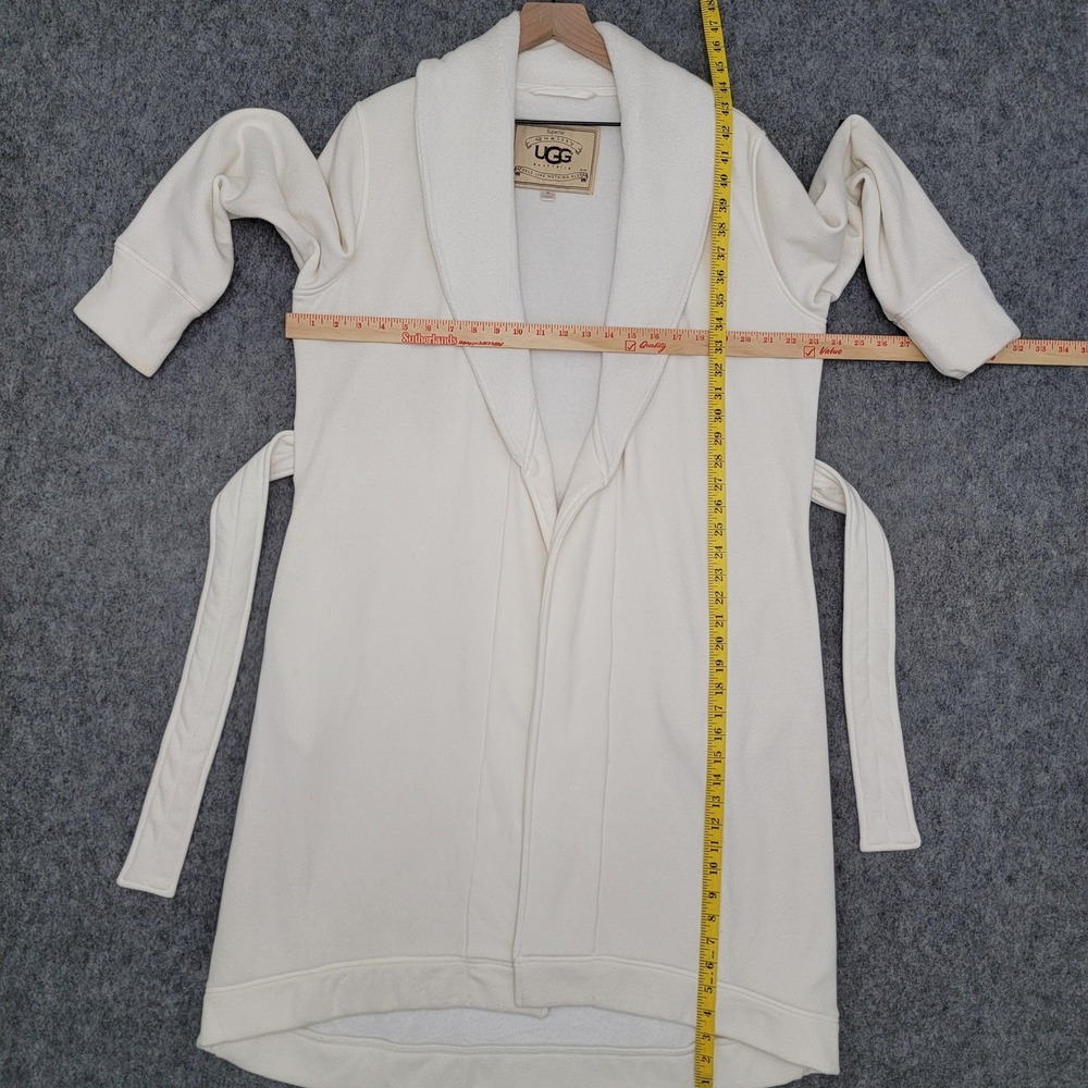 UGG Duffield II Robe Womens M Cream Fleece Kimono Belted Shawl Collar Pockets - Picture 11 of 14